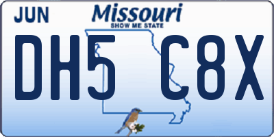 MO license plate DH5C8X