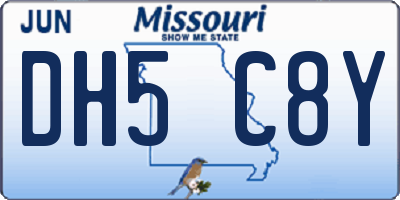 MO license plate DH5C8Y