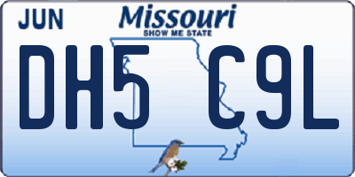 MO license plate DH5C9L