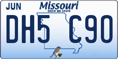 MO license plate DH5C9O