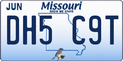 MO license plate DH5C9T