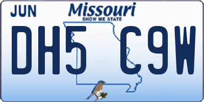 MO license plate DH5C9W