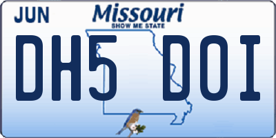 MO license plate DH5D0I