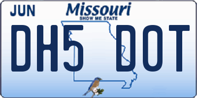 MO license plate DH5D0T