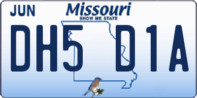 MO license plate DH5D1A