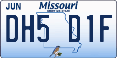 MO license plate DH5D1F