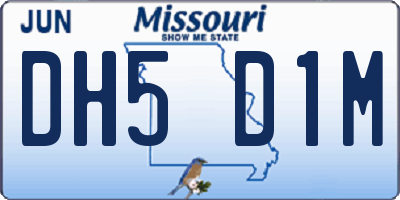 MO license plate DH5D1M