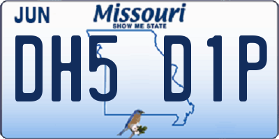 MO license plate DH5D1P