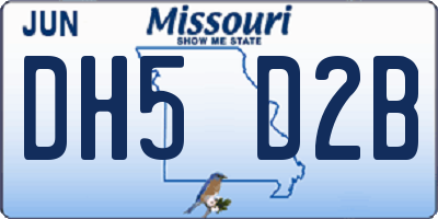 MO license plate DH5D2B