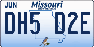 MO license plate DH5D2E