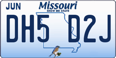 MO license plate DH5D2J