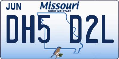 MO license plate DH5D2L