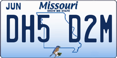 MO license plate DH5D2M