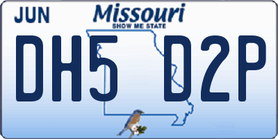 MO license plate DH5D2P