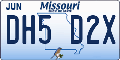MO license plate DH5D2X