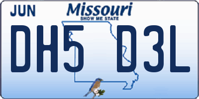 MO license plate DH5D3L