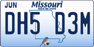 MO license plate DH5D3M