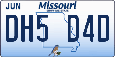 MO license plate DH5D4D