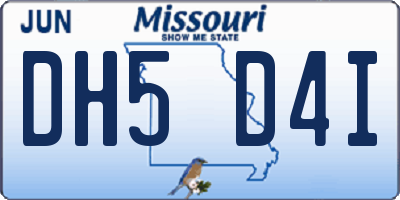 MO license plate DH5D4I