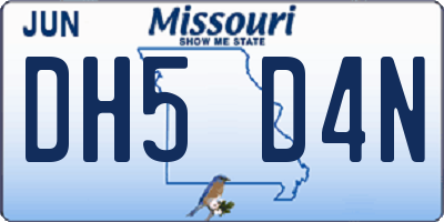MO license plate DH5D4N