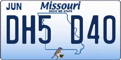MO license plate DH5D4O