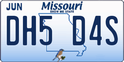MO license plate DH5D4S