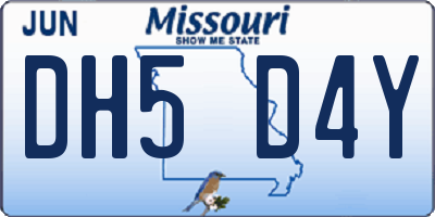 MO license plate DH5D4Y