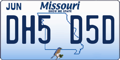 MO license plate DH5D5D