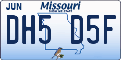 MO license plate DH5D5F