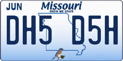 MO license plate DH5D5H