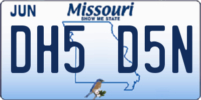 MO license plate DH5D5N