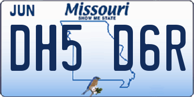MO license plate DH5D6R