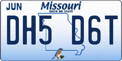 MO license plate DH5D6T