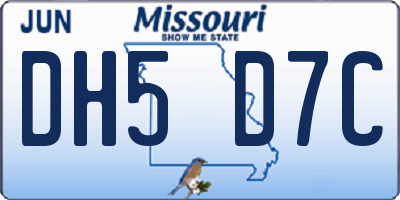 MO license plate DH5D7C