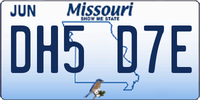 MO license plate DH5D7E