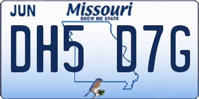 MO license plate DH5D7G