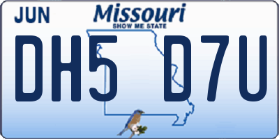 MO license plate DH5D7U
