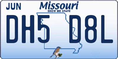 MO license plate DH5D8L