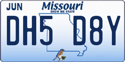 MO license plate DH5D8Y