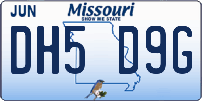 MO license plate DH5D9G