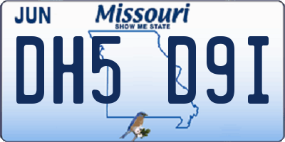 MO license plate DH5D9I