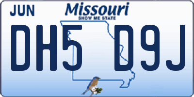 MO license plate DH5D9J