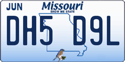 MO license plate DH5D9L