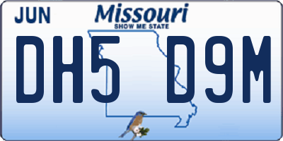 MO license plate DH5D9M