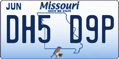 MO license plate DH5D9P