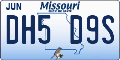 MO license plate DH5D9S