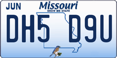 MO license plate DH5D9U
