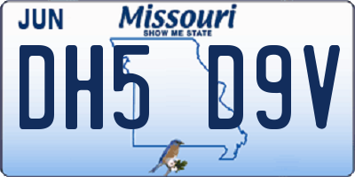 MO license plate DH5D9V