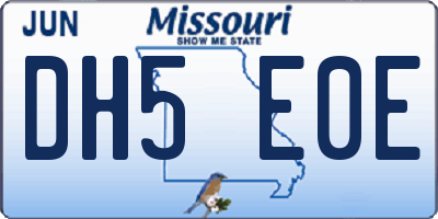 MO license plate DH5E0E