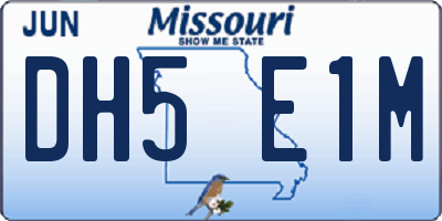 MO license plate DH5E1M